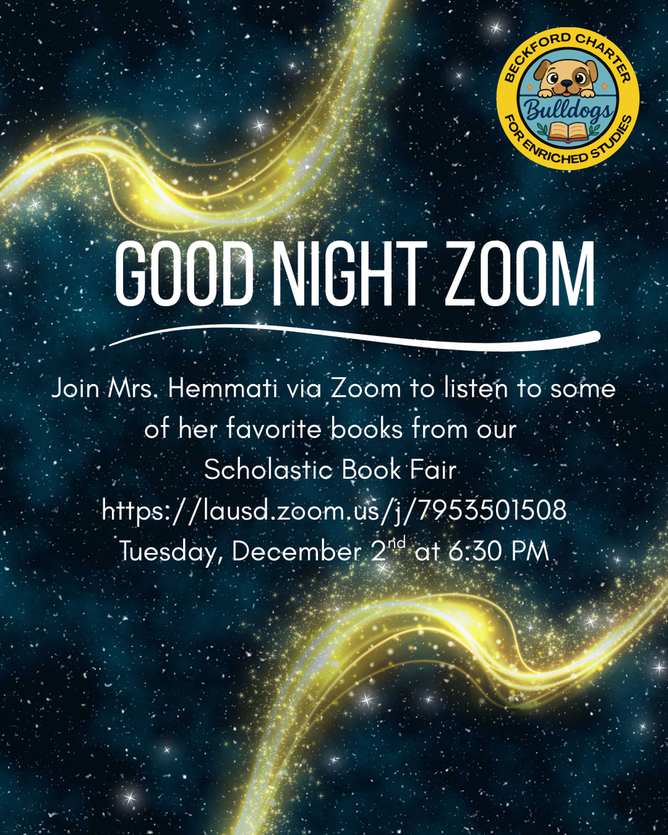 Good Night Zoom Principal Rook Reading