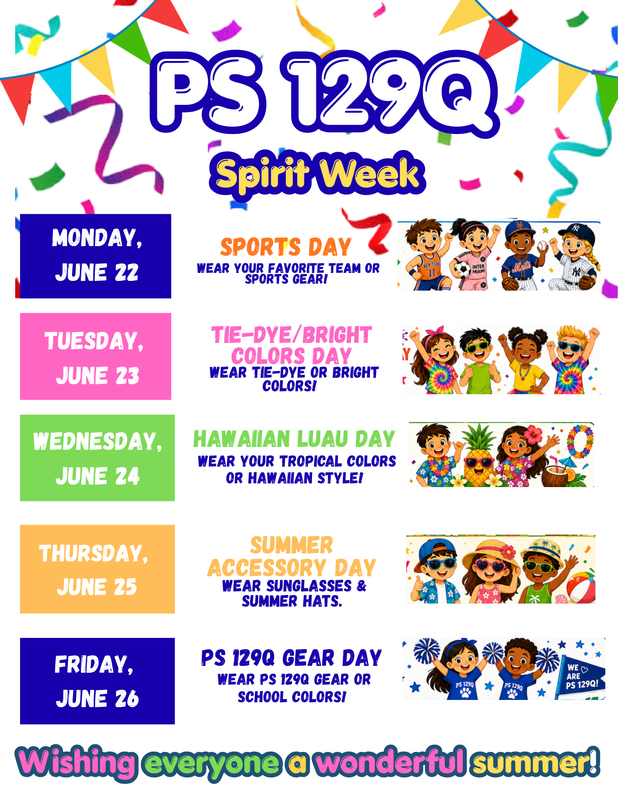 End of school year Spirit week