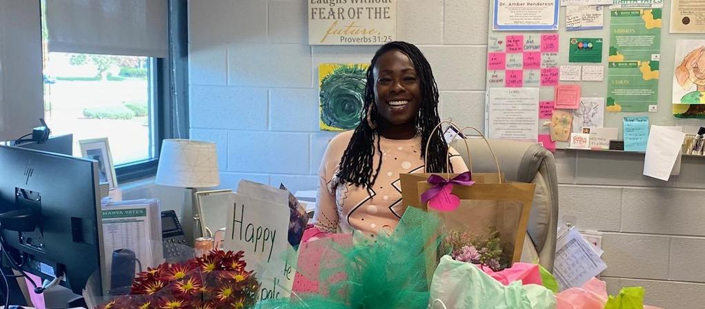 Showering our Fearless Leader Dr. Henderson