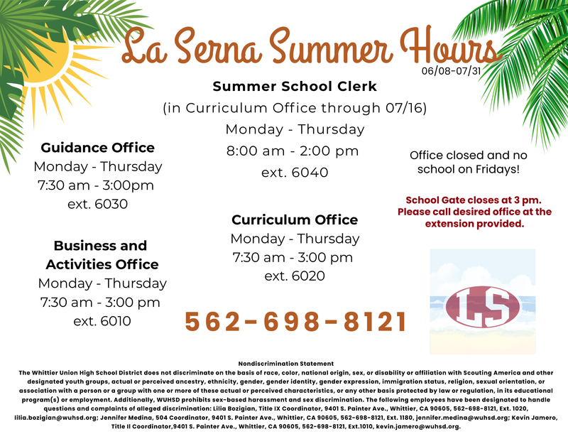 Summer Office Hours