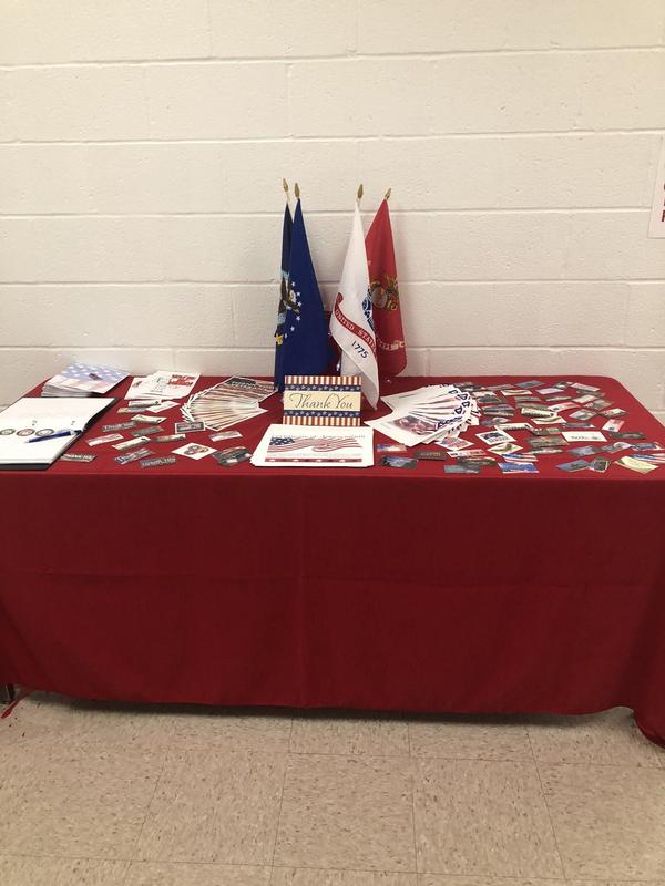 Veteran's Day welcome table