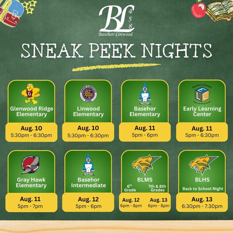 Sneak Peek Dates