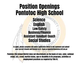 Infographic showing the available positions