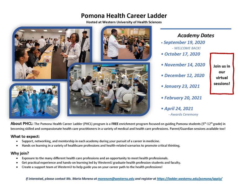 Pomona Health Career Ladder Academy - Saturday 12/12/20, 9:30 am Featured Photo