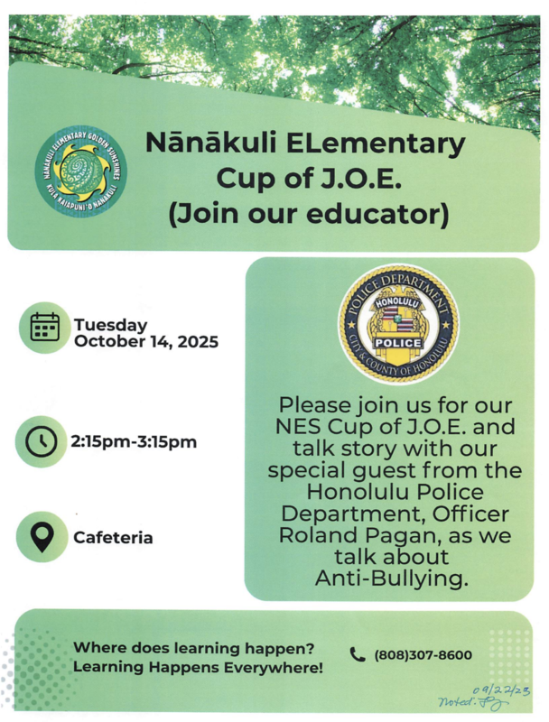 Cup of J.O.E. (Join Our Educator) - Tuesday, 10/14/2025