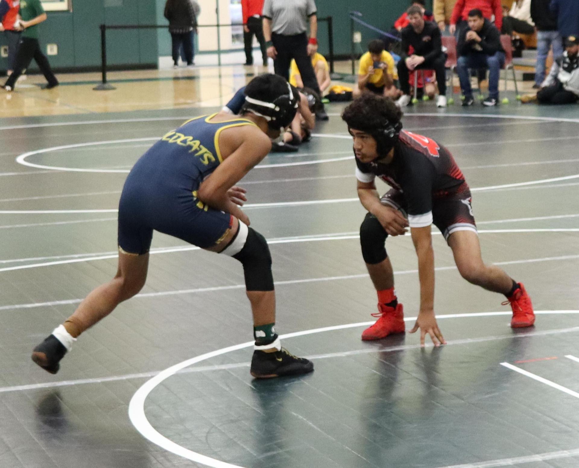 wrestlers in action at the Hawks invitational