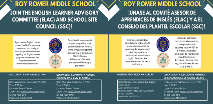 Join the English Learner Advisory Committee (ELAC) & School Site Council (SSC)