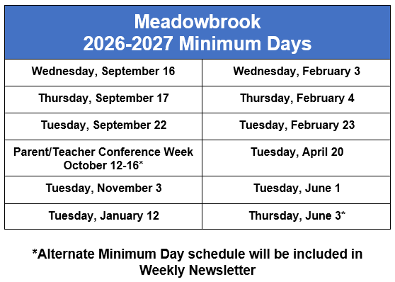 2026-2027 Minimum Days