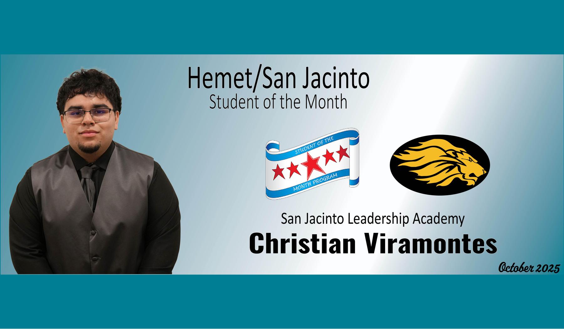 Christian Viramontes - SJLA Student of the Month
