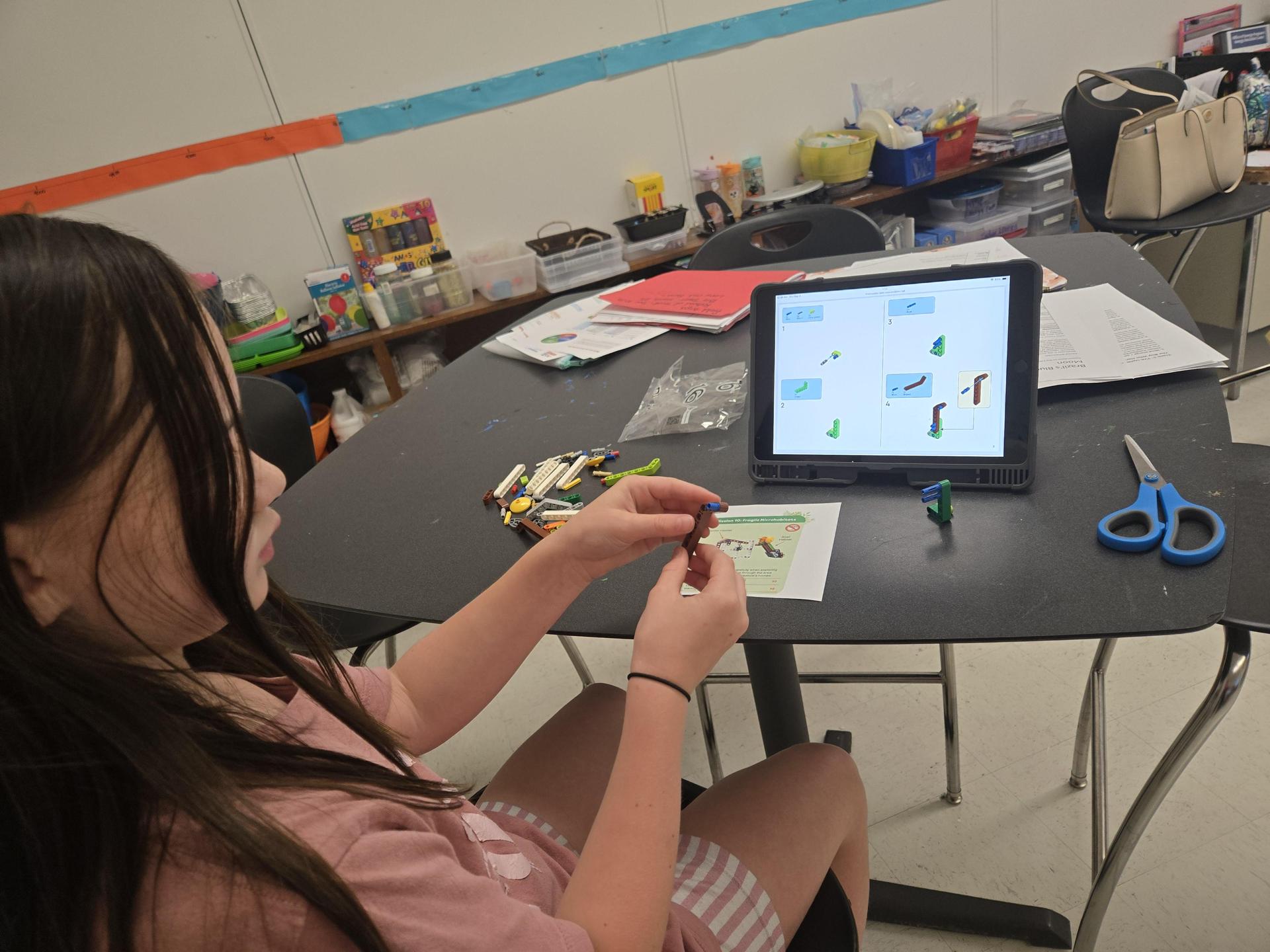 students working on robotics