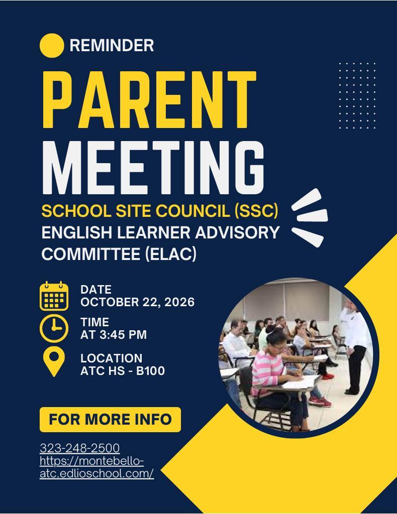 Parent Meeting 10/22/26 Flyer