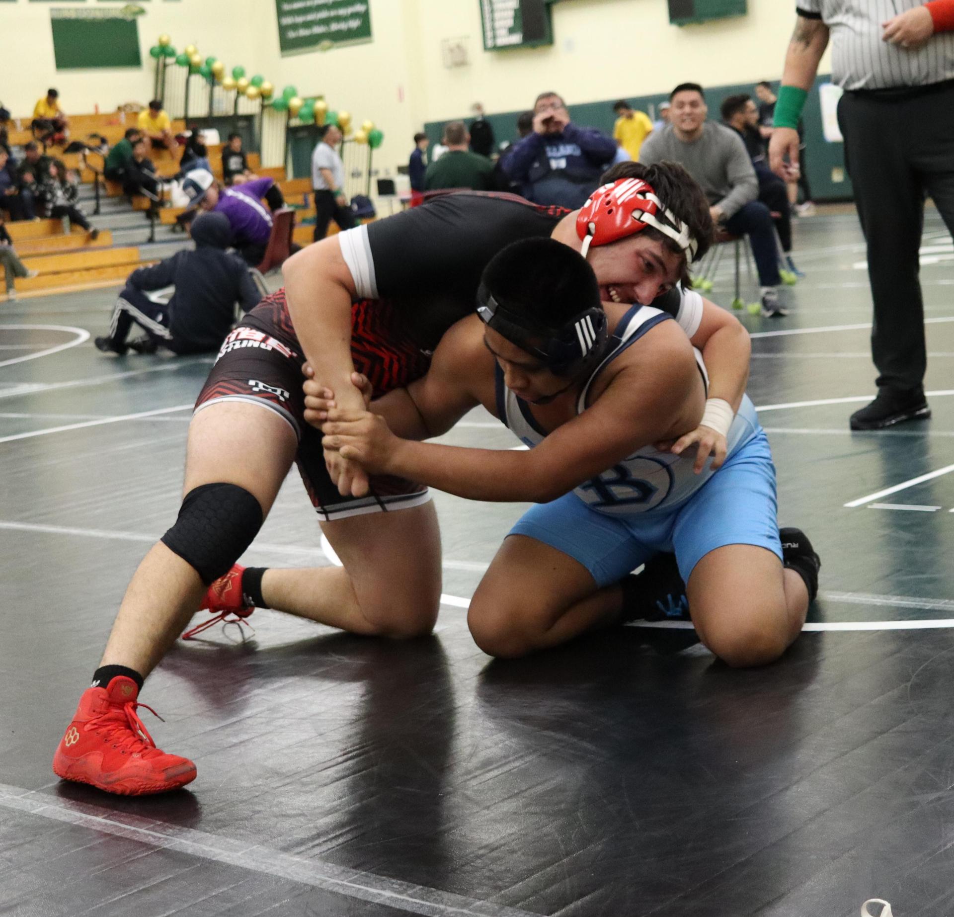 wrestlers in action at the Hawks invitational