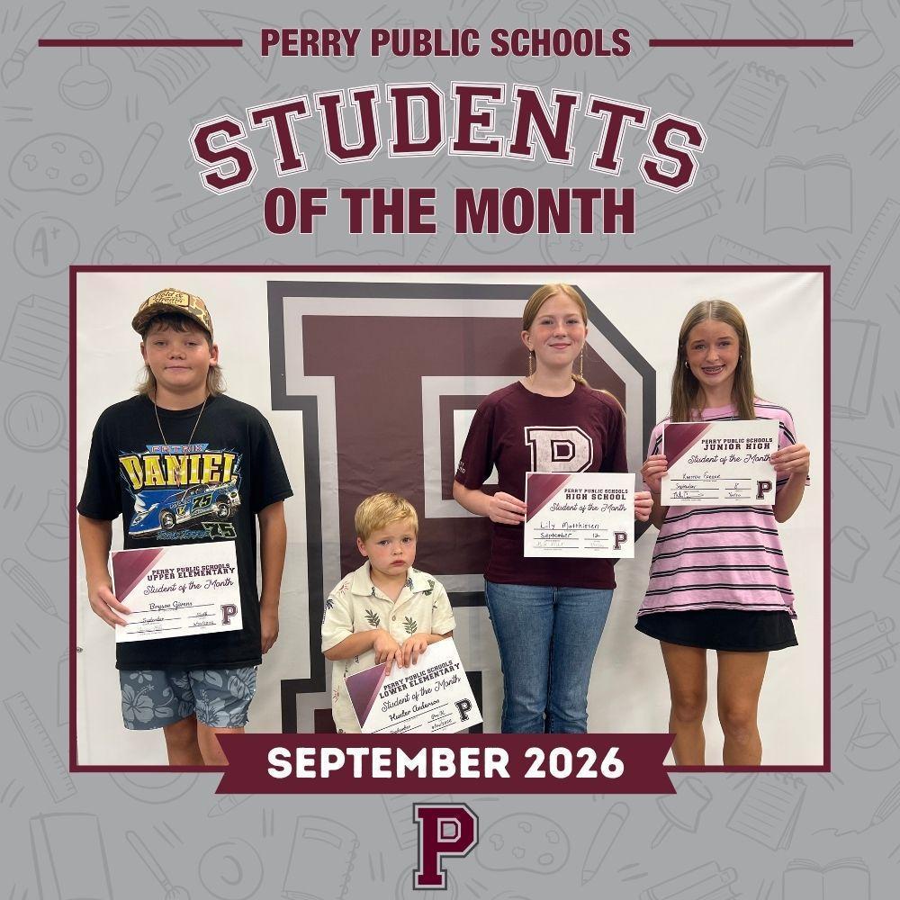 Congratulations to the September Students of the Month!