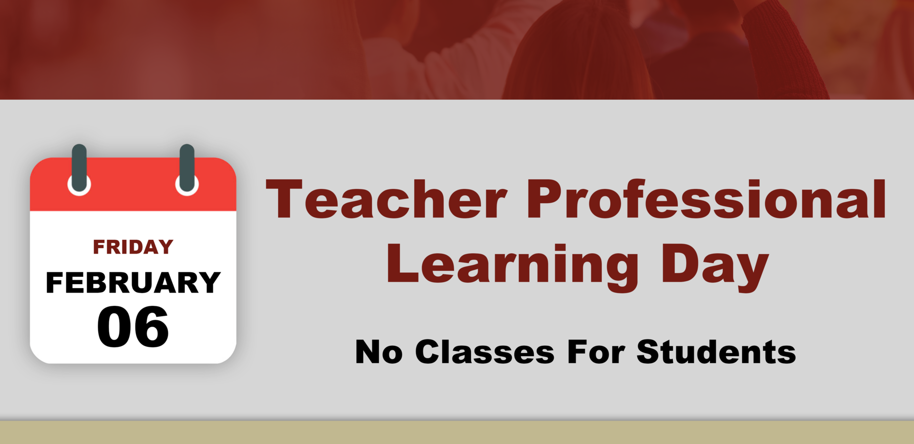 Teacher Professional Learning Day February 06 No Classes for Students