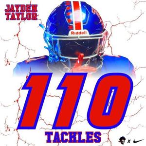 Congratulations to Jayden Taylor for going over 100 tackles on the year in Friday night's playoff victory against South Pike!