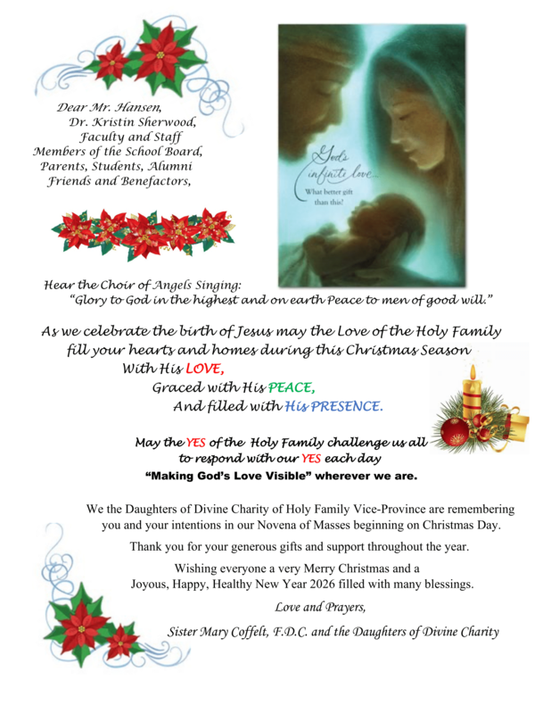 A Message from Sister Mary Coffelt, F.D.C. and the Daughters of Divine Charity