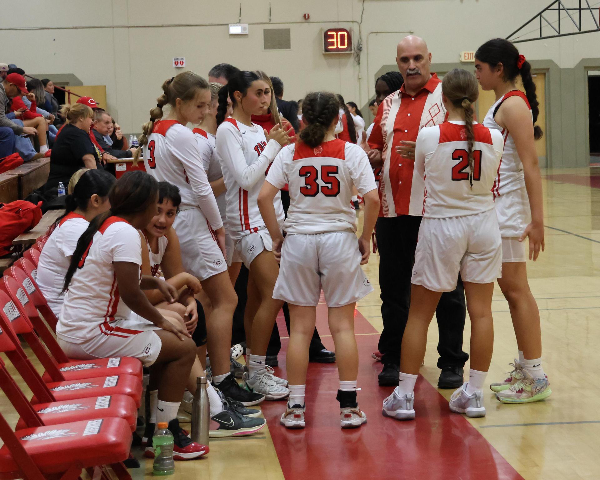 Varsity Girls Basketball playing against Firebaugh