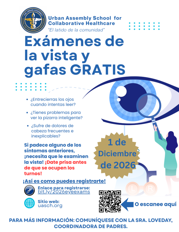 Exámenes y anteojos gratuitos el 1 de diciembre.