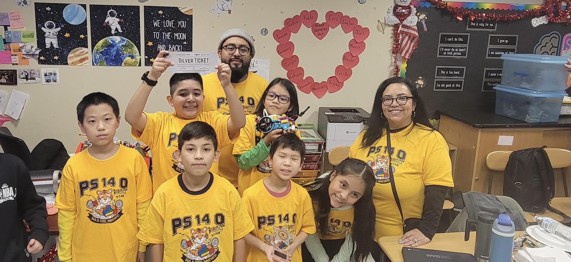 robotics team yellow tshirts