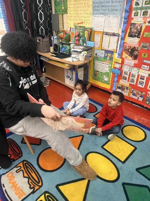 Students being read to