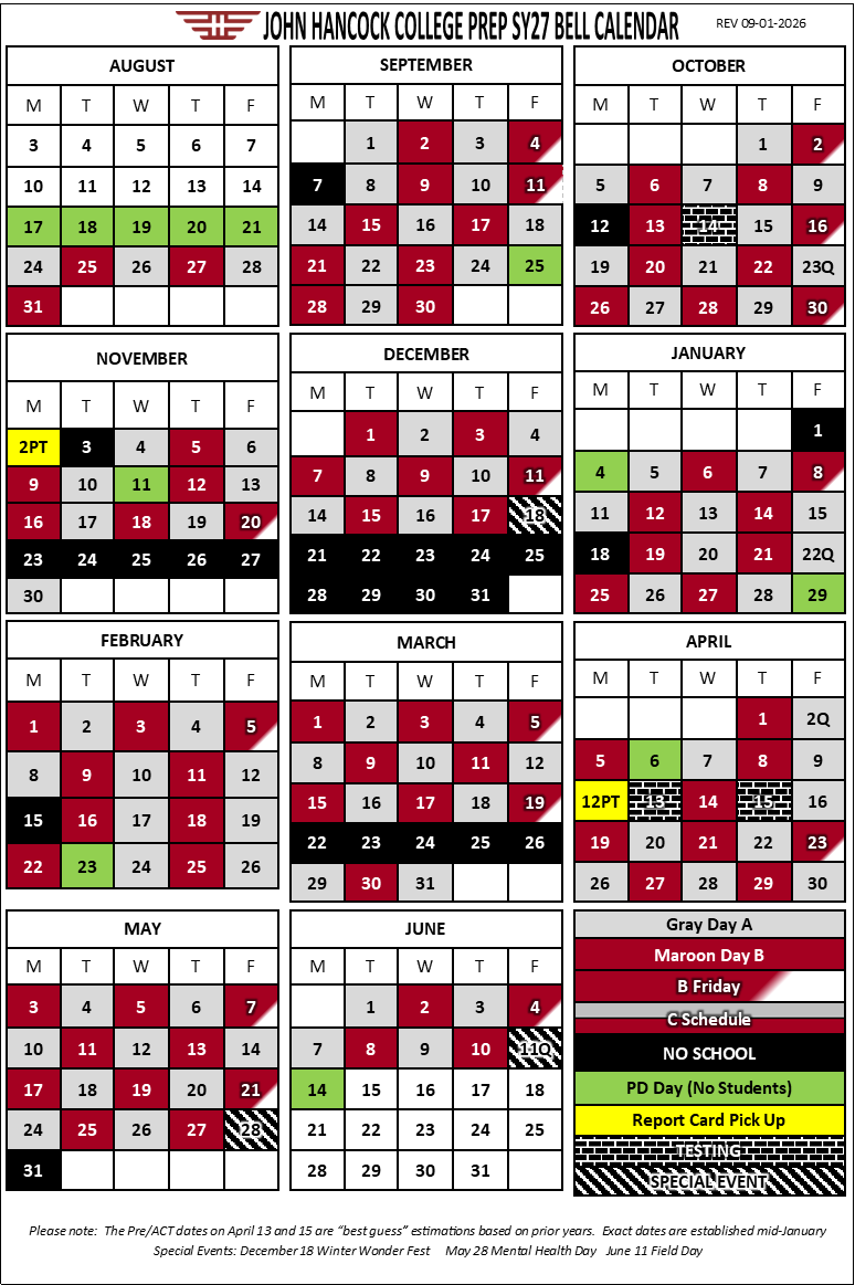 This is the A B B-Friday calendar
