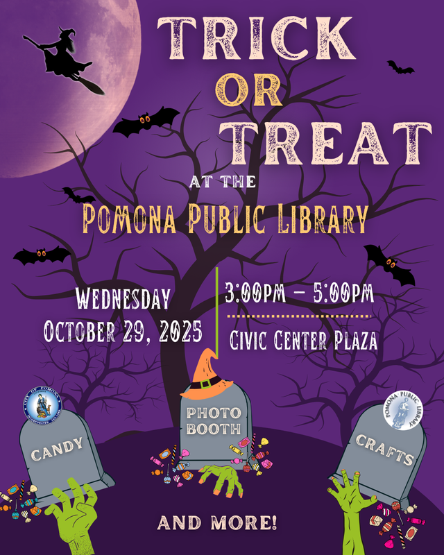 Trick or Treat at the Pomona Public Library - image for news section story 10.29.25
