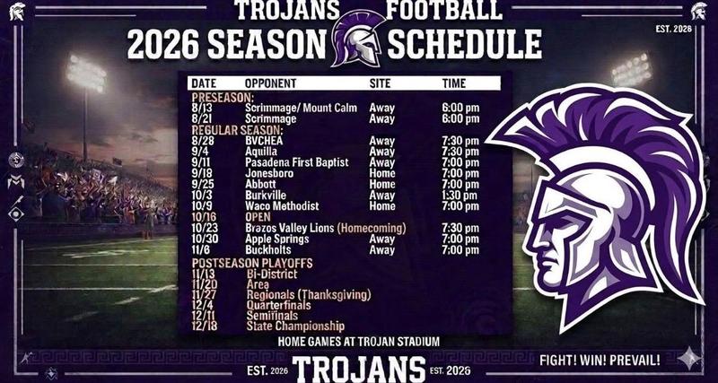 Trojan Football Schedule 2026-2027 Featured Photo