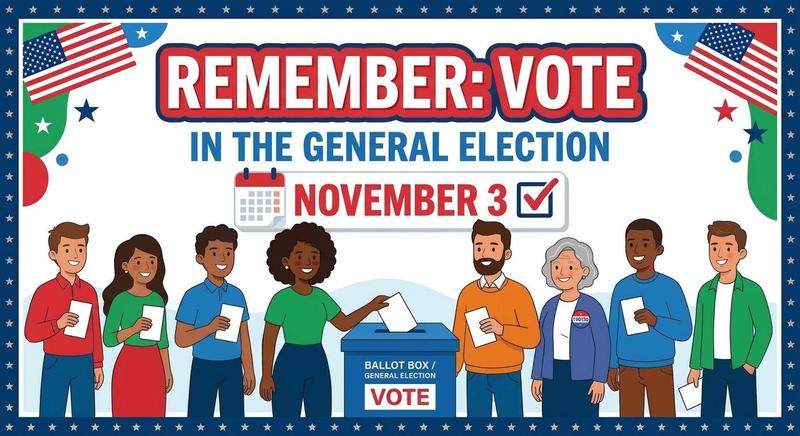 Remember to Vote in the General Election November 3