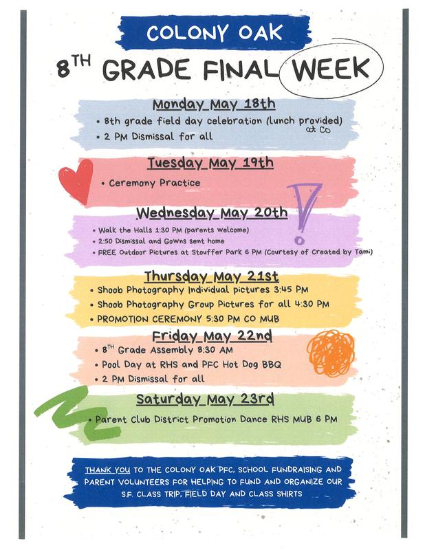 8th Grade Final Week