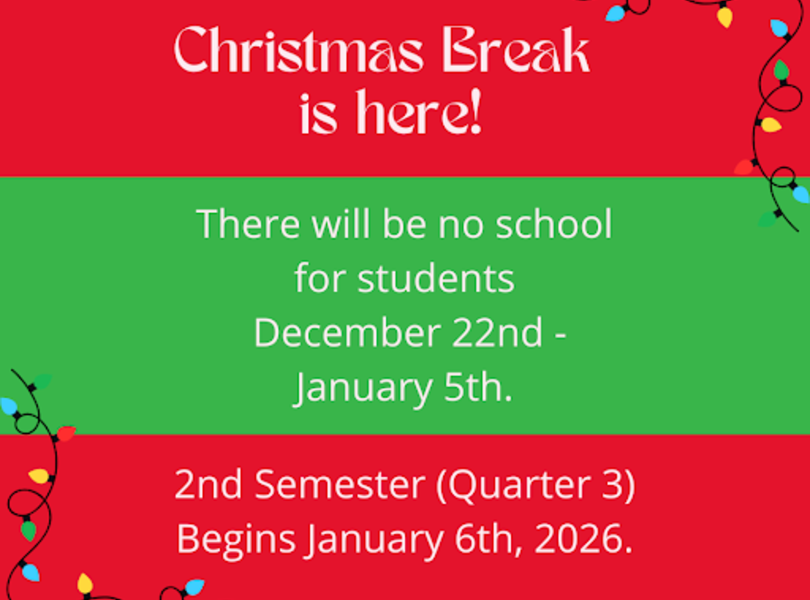 Christmas break announcement