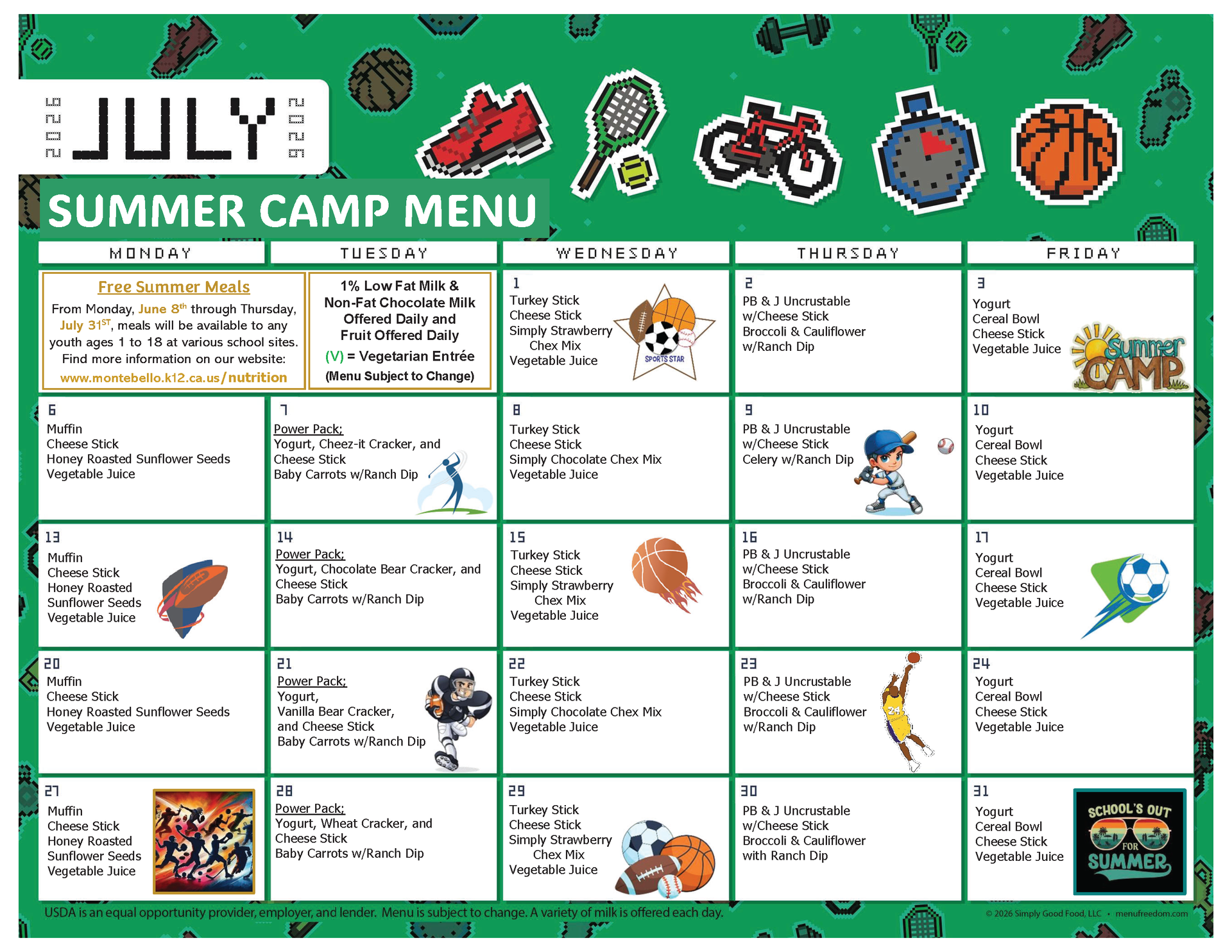 Summer Camp Menu (click to view)