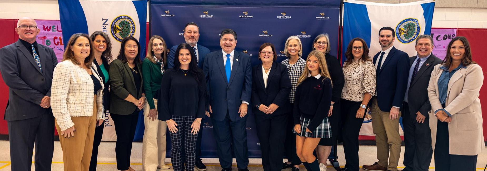 Blue Ribbon with Gov. Pritzer