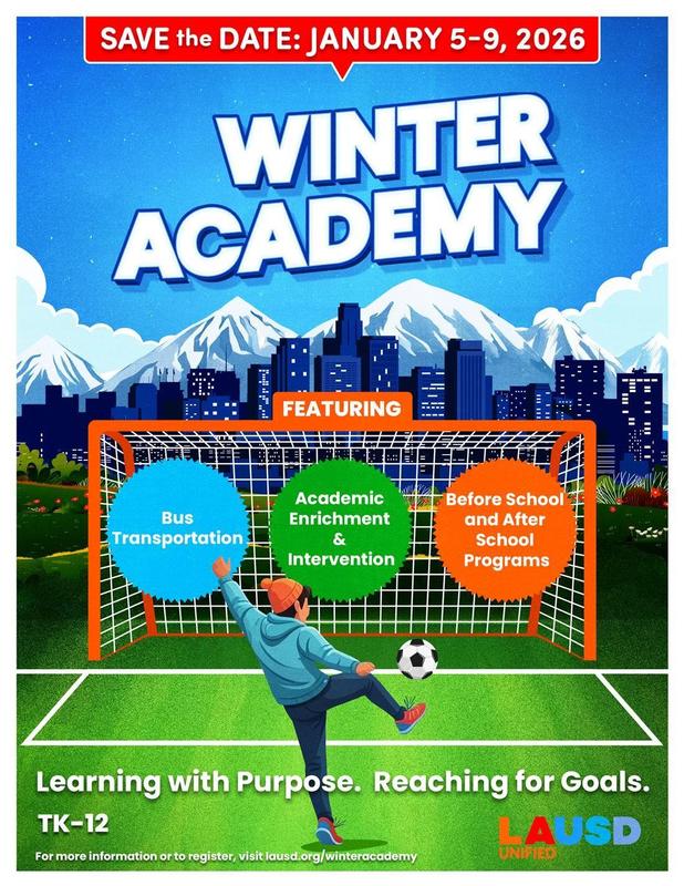Save the Date for Winter Academy: 1/5/25-1/9/25