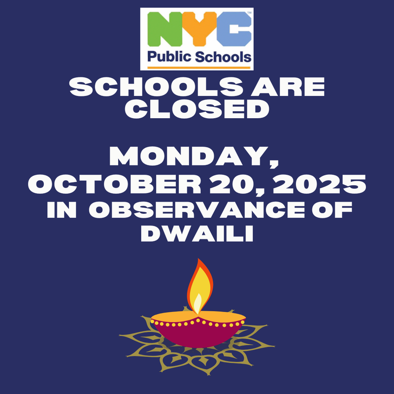 NYC DOE logo on notice school closed October 20, 2025