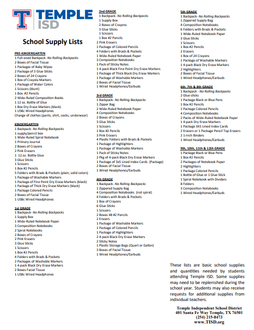 School Supply List Featured Photo