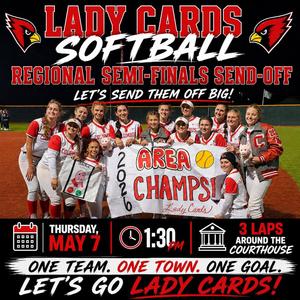 Send off for the girls is at the courthouse at 1:30pm today