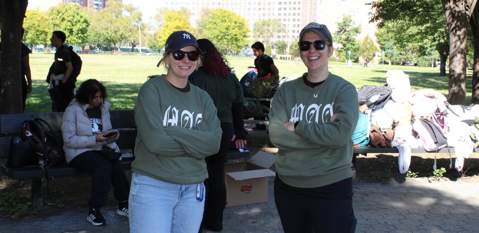Students posing in the park