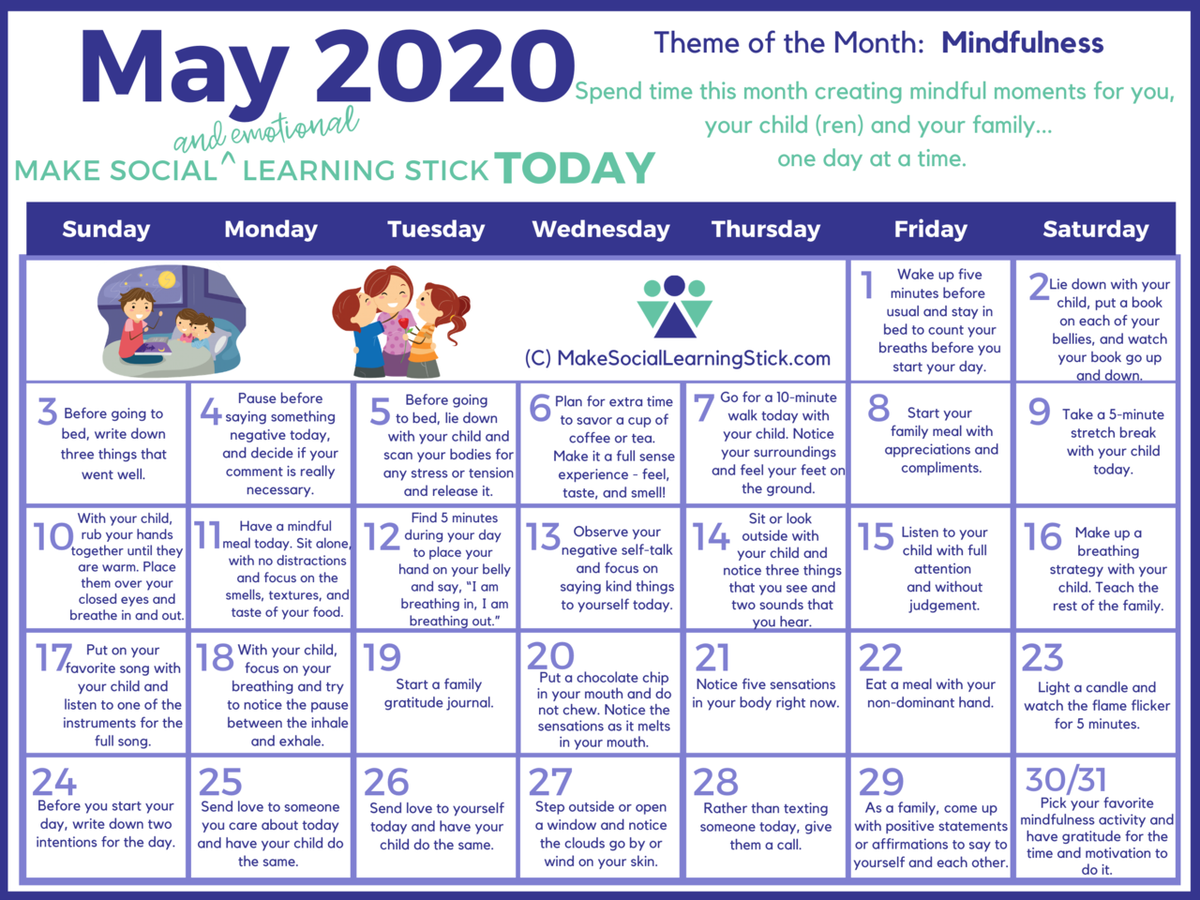 May Mindfulness Calendar