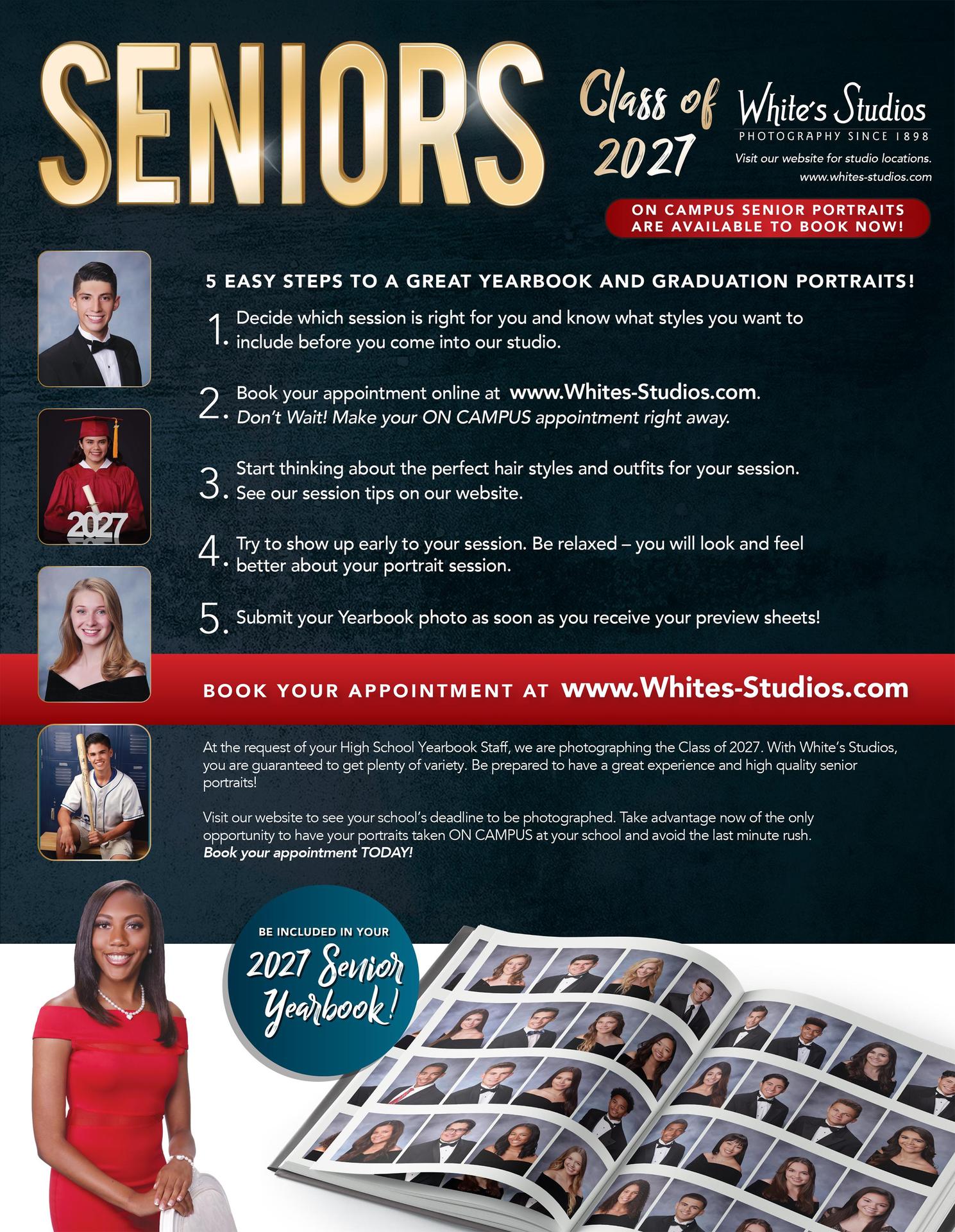 Whites Studios 5 Steps Senior Portraits