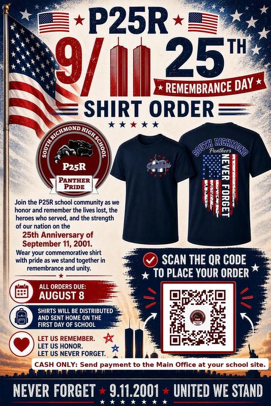 flier with shirt ordering details