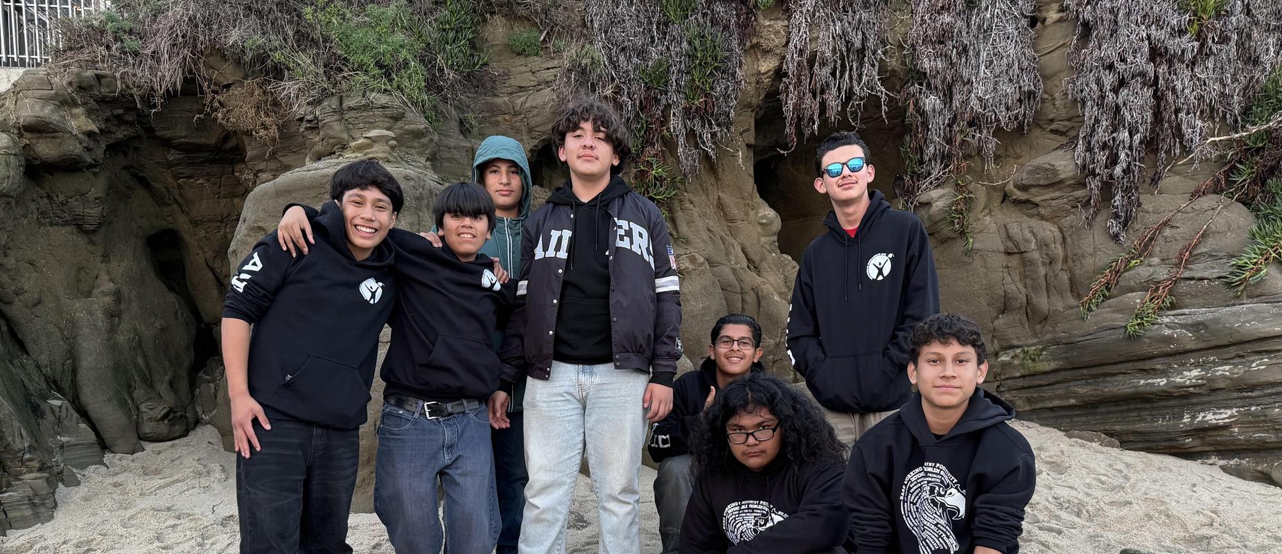 8th Grade AVID Students in La Jolla while on the San Diego area University field trip