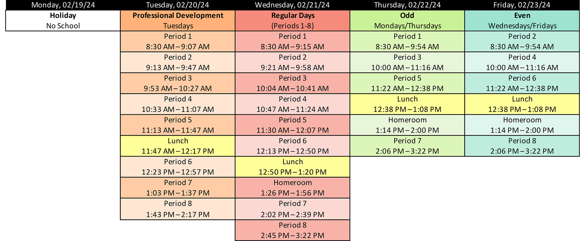 Bell Schedule – ABOUT US – West Adams Preparatory Senior High