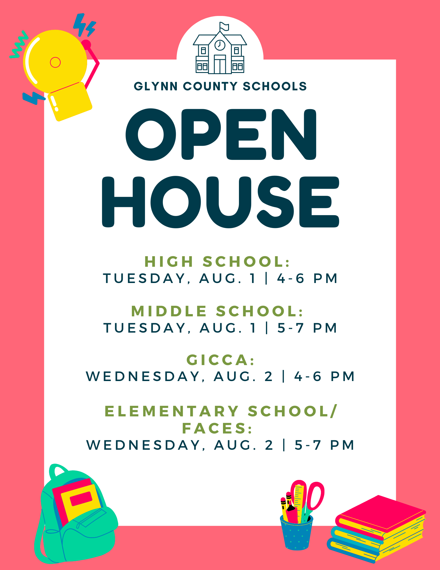 Back! 20232024 Back 2 School Info Center Glynn County Schools