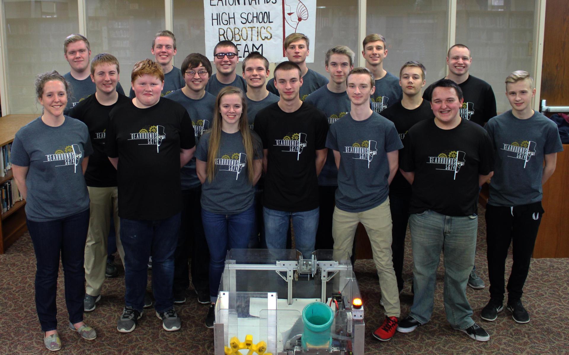 Picture of Robotics Club students
