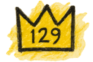 129 within a crown image