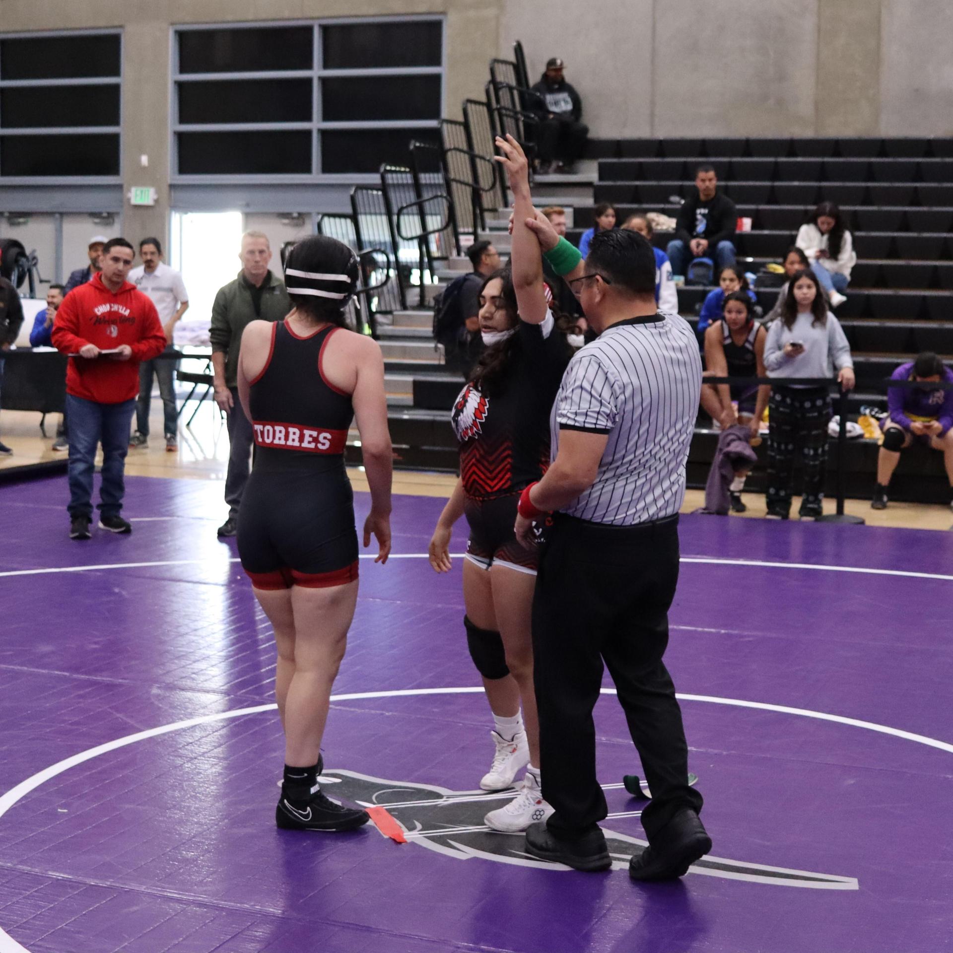 Girls wrestling at madera south