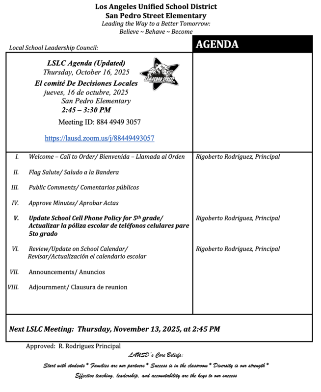 Agenda Flyer