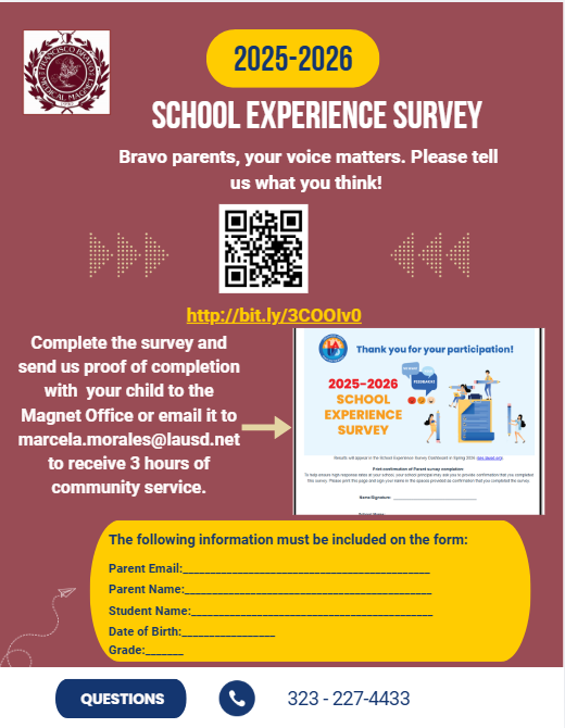 FLYER - PARENT SCHOOL EXPERIENCE SURVEY