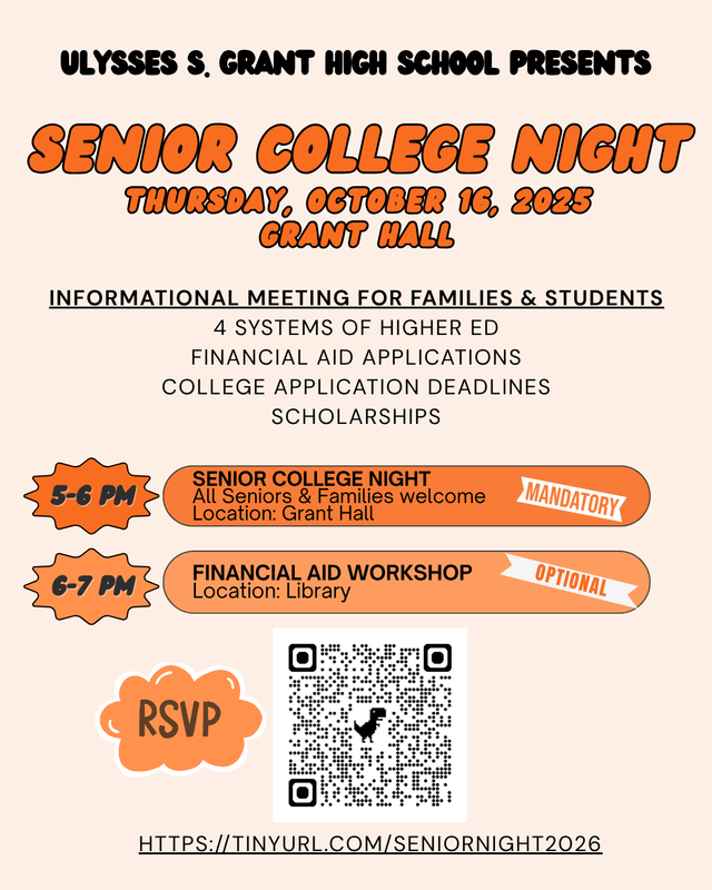 Class of 2026 Senior College Night - Thursday, Oct. 16 - Mandatory Meeting for Families
