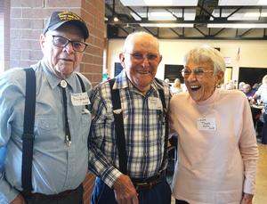 Robert Burghdoff ('44), Richard Stager and Laura Thede Hyde (class of '48) at the TKAA dinner.